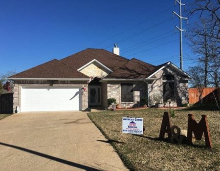 Roof work by America's Choice Roofing in College Station, TX